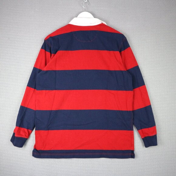 Chaps Ralph Lauren Rugby Polo Striped Longsleeve Mens Medium - Picture 2 of 7